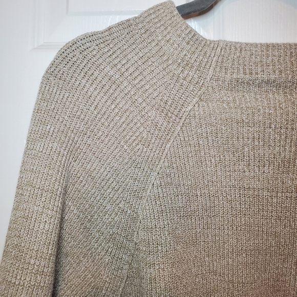 Free People Too Good Heathered Beige Knit Pullover Mock Neck Sweater Size M - Picture 5 of 13
